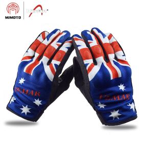 Vemar Summer Motorcycle Gloves Men Skull Mesh Moto Gloves Motorcyclist Touch Screen Biker Gloves guantes moto Black VE-203 (Color: Flag, size: L)